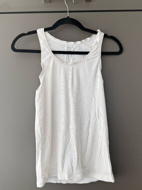 Calvin Klein White Ribbed Tank Top – Size Small